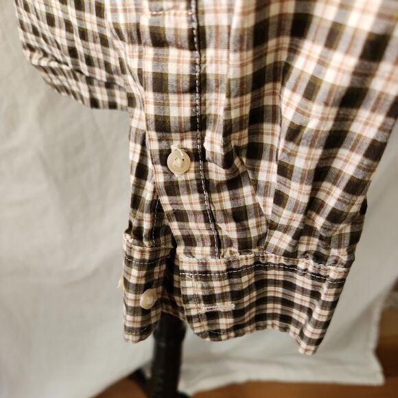 Lauren Ralph Lauren L 100% Cotton Plaid Lightweight Button Down Shirt Fall Color - Picture 7 of 12